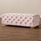 Baxton Studio Avara Pink Velvet Upholstered Gold Finished Tufted Bench Ottoman 154-9368 - alternate 6